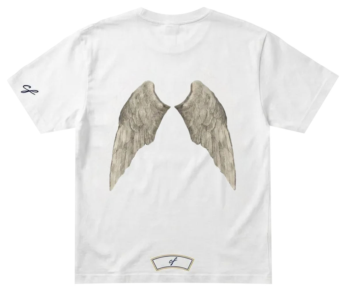 'WINGS' graphic tee in white, back