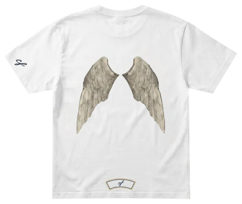 'WINGS' graphic tee in white, back